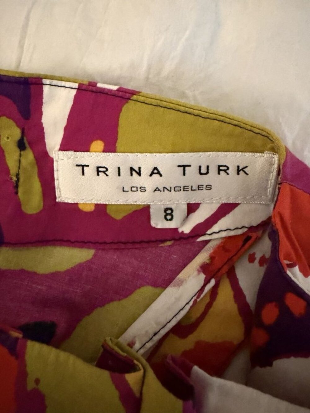 Trina Turk Sleeveless Floral Colorful Women’s Blouse Size 8 - Picture 3 of 6